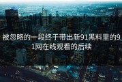 被忽略的一段终于带出新91黑料里的91网在线观看的后续