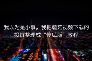 我以为是小事，我把蘑菇视频下载的投屏整理成“傻瓜版”教程