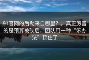 91官网的后劲来自哪里？，真正厉害的是预算被砍后，团队用一种“笨办法”顶住了