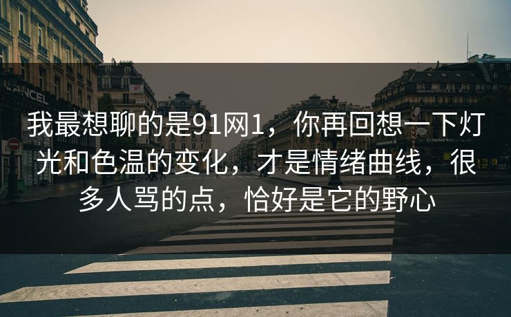 我最想聊的是91网1，你再回想一下灯光和色温的变化，才是情绪曲线，很多人骂的点，恰好是它的野心