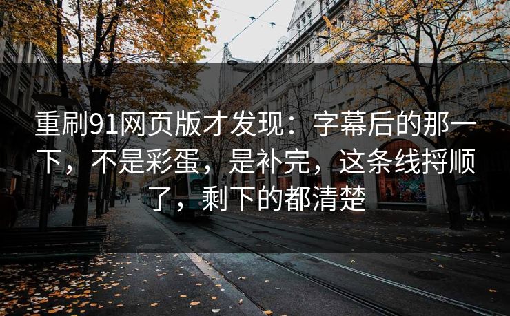 重刷91网页版才发现：字幕后的那一下，不是彩蛋，是补完，这条线捋顺了，剩下的都清楚