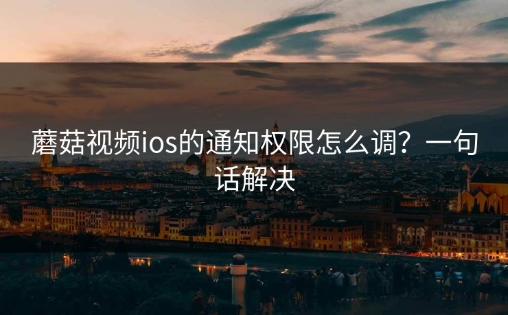 蘑菇视频ios的通知权限怎么调？一句话解决