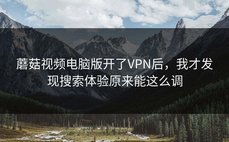 蘑菇视频电脑版开了VPN后，我才发现搜索体验原来能这么调