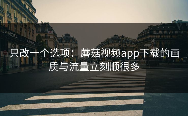 只改一个选项：蘑菇视频app下载的画质与流量立刻顺很多