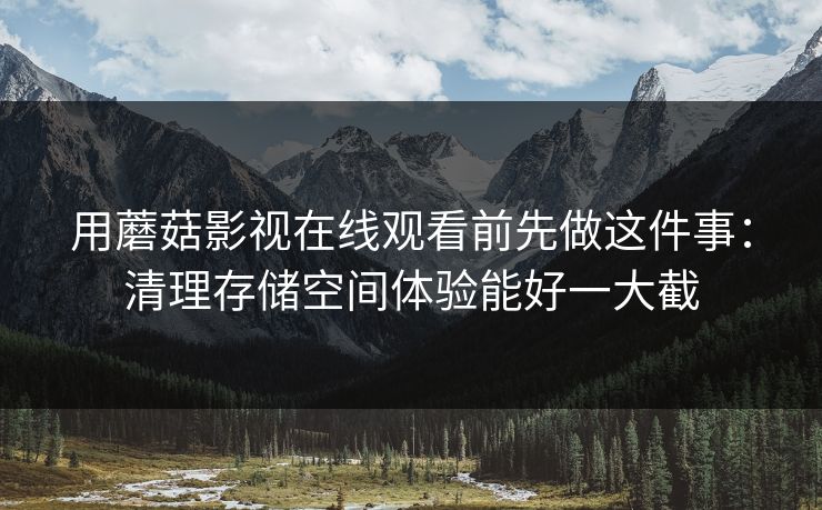 用蘑菇影视在线观看前先做这件事:清理存储空间体验能好一大截 用蘑菇影视在线观看前先做这件事:清理存储空间体验能好一大截