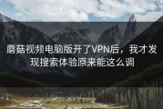 蘑菇视频电脑版开了VPN后，我才发现搜索体验原来能这么调