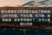 新91视频这次把类型片拍出了新味道：这片子的狠，不在血腥，在冷静，越想越通：原来早就埋好了｜也可以看看91视频