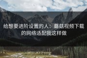 给想要进阶设置的人：蘑菇视频下载的网络适配我这样做