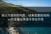 我以为是网的问题，结果是蘑菇视频ios的音量与亮度手势在作怪