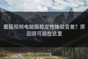 蘑菇视频电脑版稳定性体验变差？原因很可能在这里