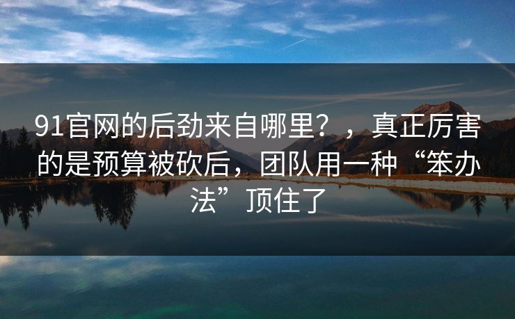 91官网的后劲来自哪里？，真正厉害的是预算被砍后，团队用一种“笨办法”顶住了