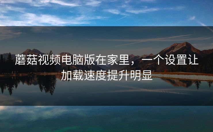 蘑菇视频电脑版在家里，一个设置让加载速度提升明显