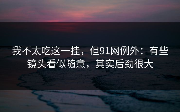 我不太吃这一挂，但91网例外：有些镜头看似随意，其实后劲很大