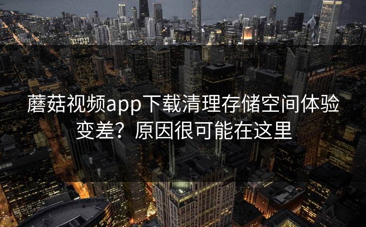 蘑菇视频app下载清理存储空间体验变差？原因很可能在这里