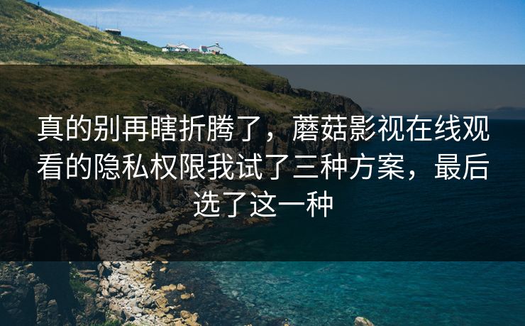 真的别再瞎折腾了,蘑菇影视在线观看的隐私权限我试了三种方案,最后选了这一种 真的别再瞎折腾了,蘑菇影视在线观看的隐私权限我试了三种方案,最后选了这一种