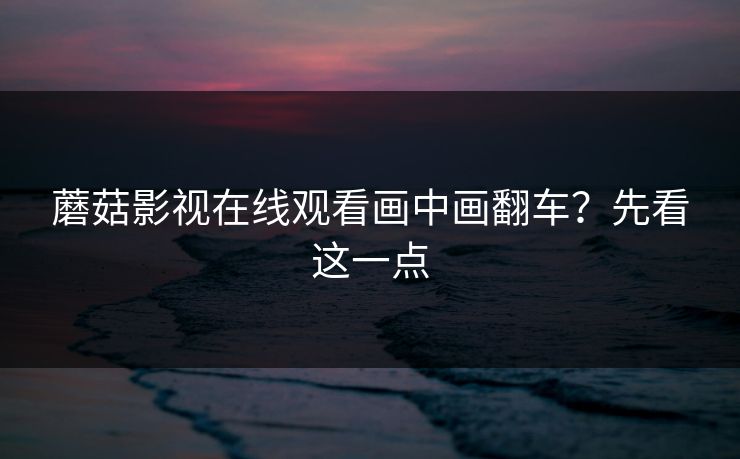 蘑菇影视在线观看画中画翻车?先看这一点 蘑菇影视在线观看画中画翻车?先看这一点